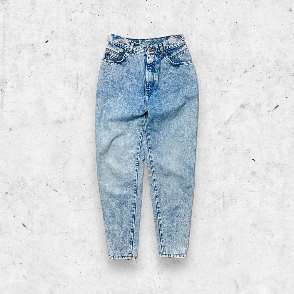 Vtg 80s Levi's 900 Series Acid Wash Jeans, High Rise Mom, Zip Ankle Grey Tag 26